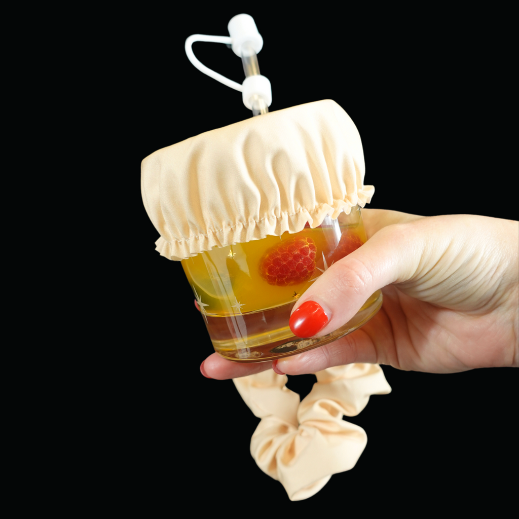 Anti Spike Scrunchie kit | Hair Scrunchie Drink Cover and Rubber Straw Top
