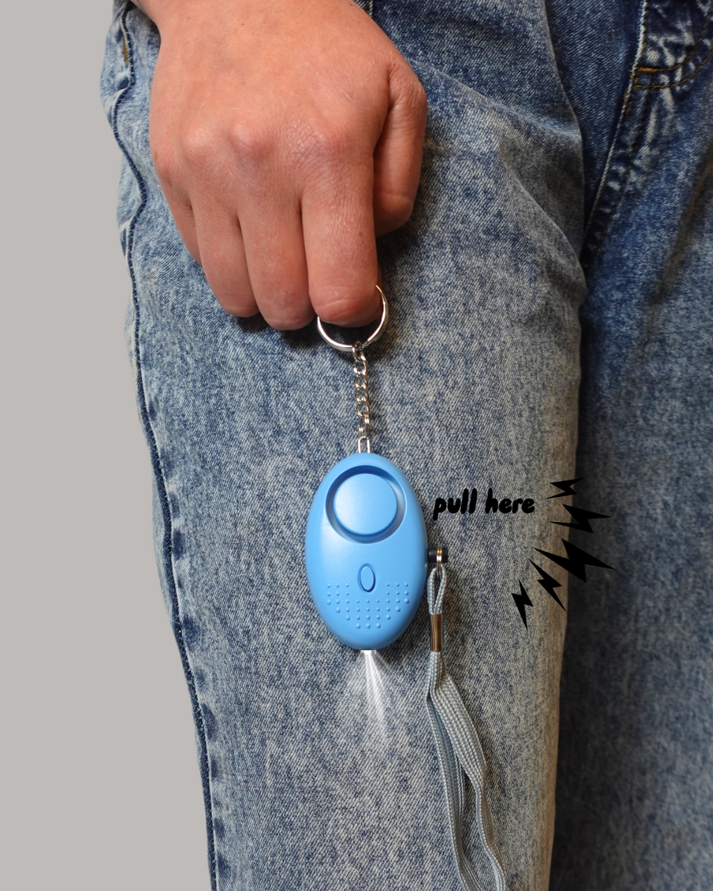 Standard 2 Setting Self Defence Alarm & Flashlight Keyring
