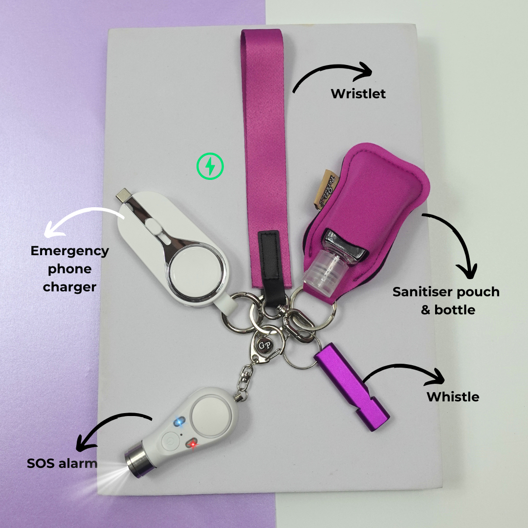 All Purple Night-Time Children's UK Legal Safety Keychain Kits