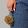 Fluffy faux pom pom keyring