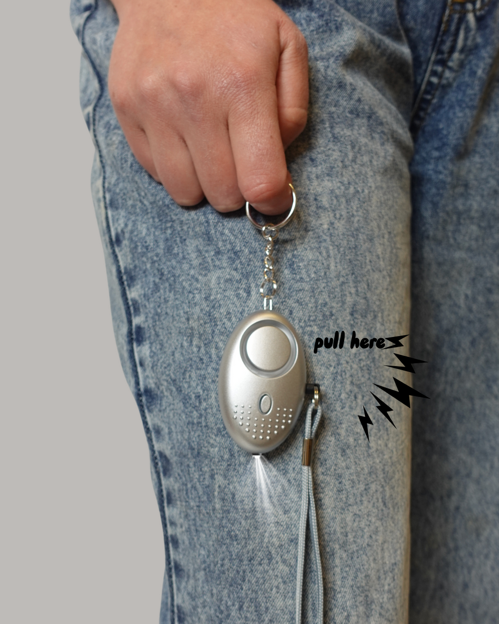 Standard 2 Setting Self Defence Alarm & Flashlight Keyring
