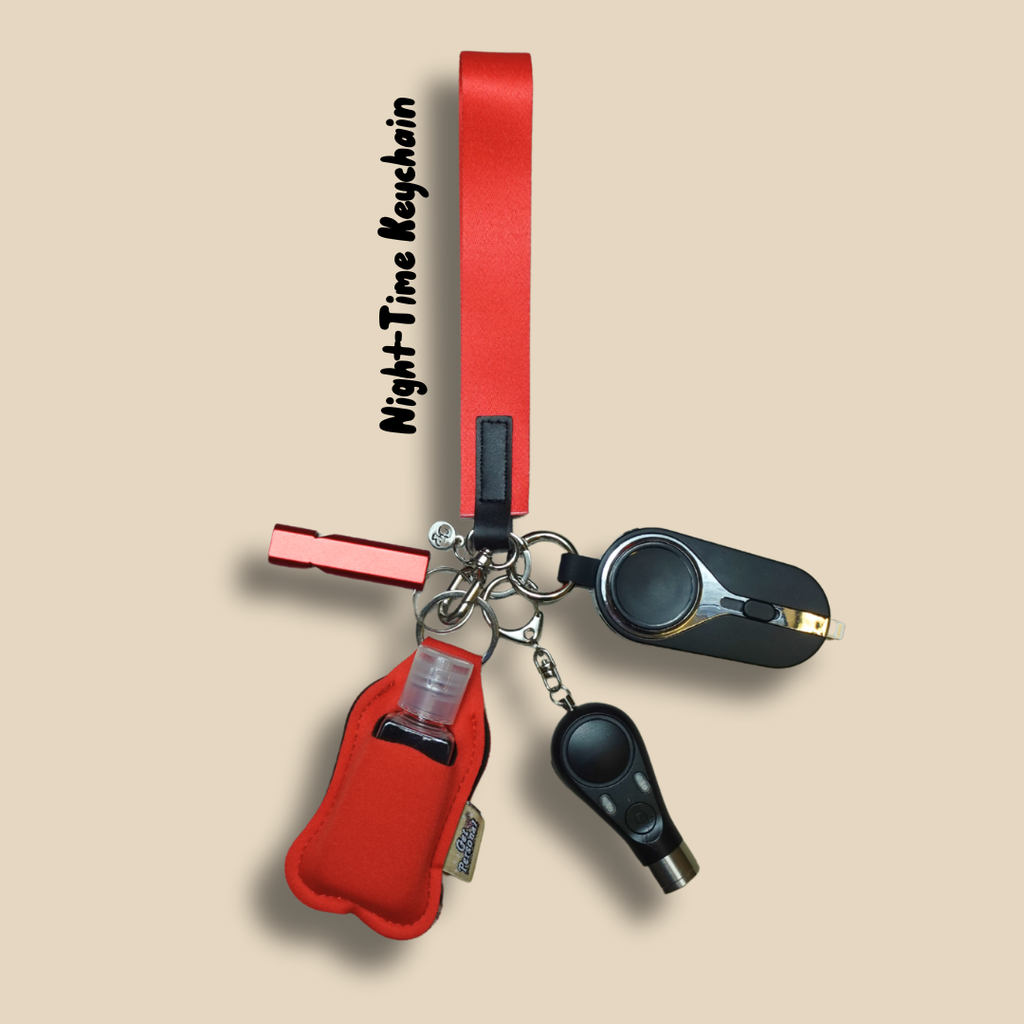 All Red Night-Time Children's UK Legal Safety Keychain Kits