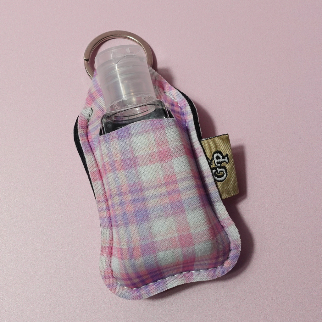 Sugar Rush collection - Patterned Keyring clip on pouch & sanitiser bottle/Farbgel case
