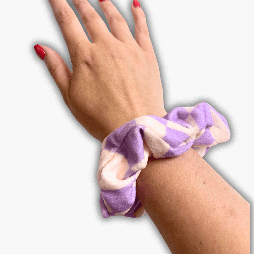 Groovy Check Zip Safety Scrunchie