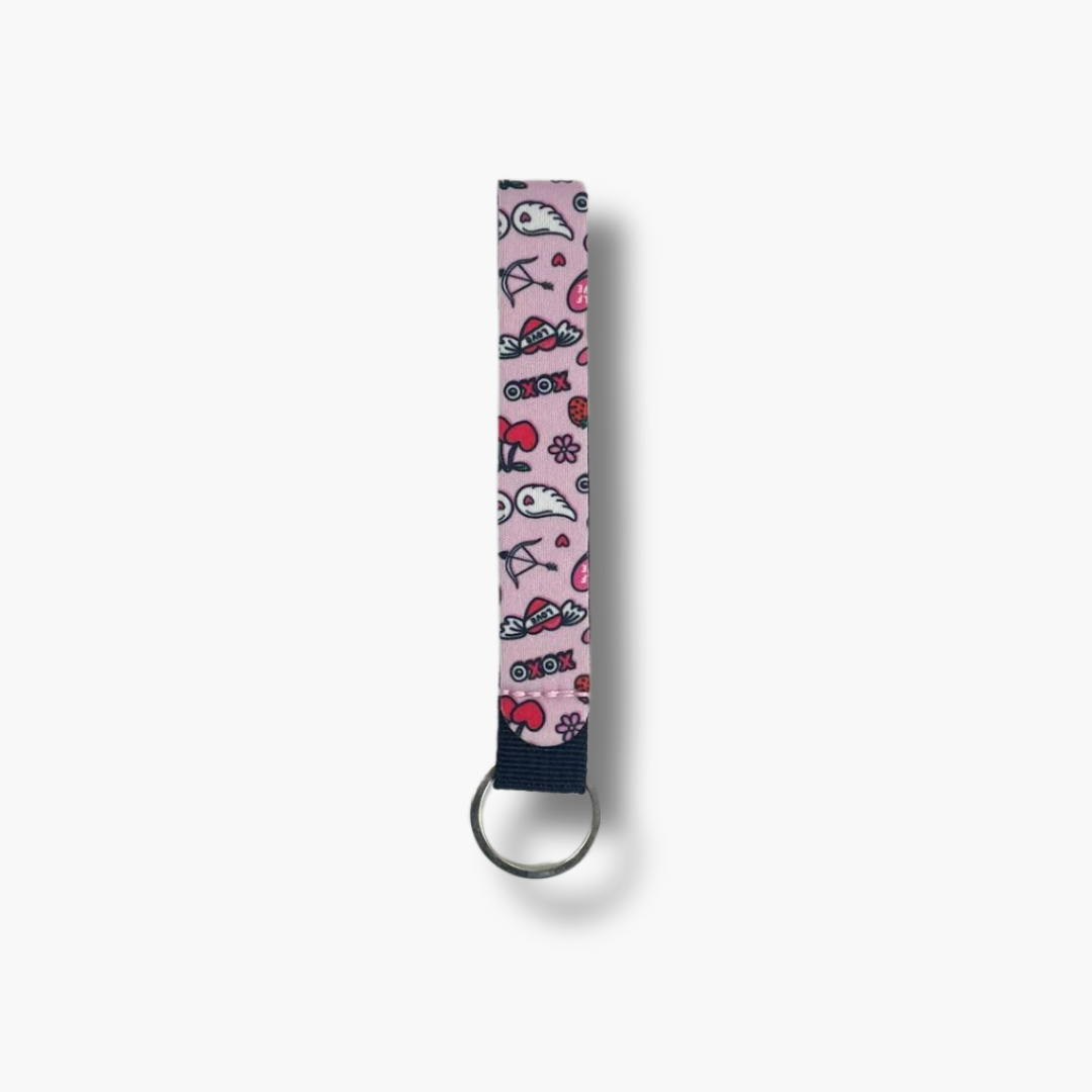 Patterned Cotton Keyring Wristlet
