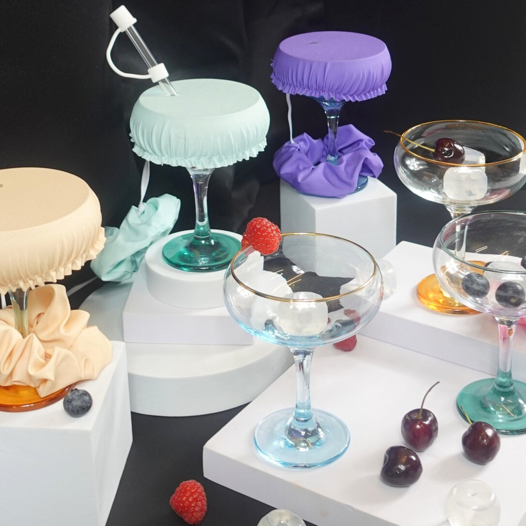 Anti Spike Scrunchie kit | Hair Scrunchie Drink Cover and Rubber Straw Top