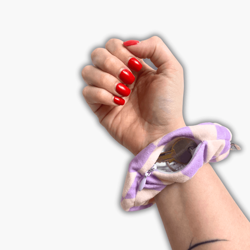 Groovy Check Zip Safety Scrunchie